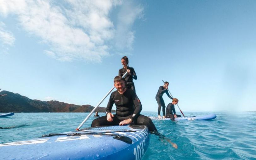 A giant inflatable slide on the Clipper, a the 2 day trip on the Whitsunday Islands