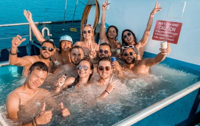 A giant inflatable slide on the Clipper, a the 2 day trip on the Whitsunday Islands