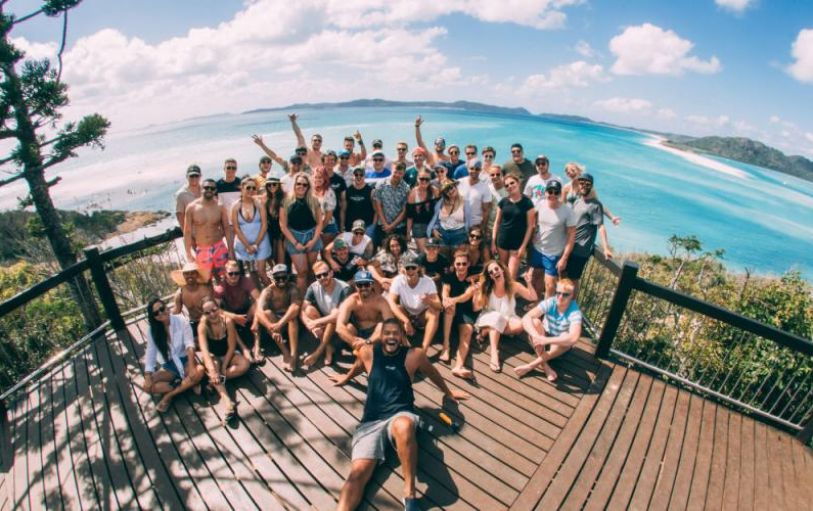 A giant inflatable slide on the Clipper, a the 2 day trip on the Whitsunday Islands