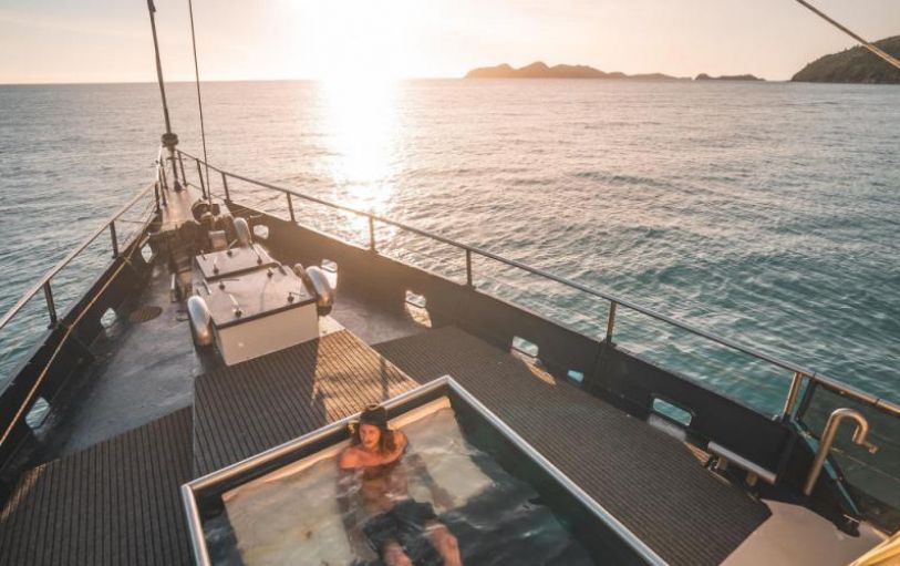 A giant inflatable slide on the Clipper, a the 2 day trip on the Whitsunday Islands