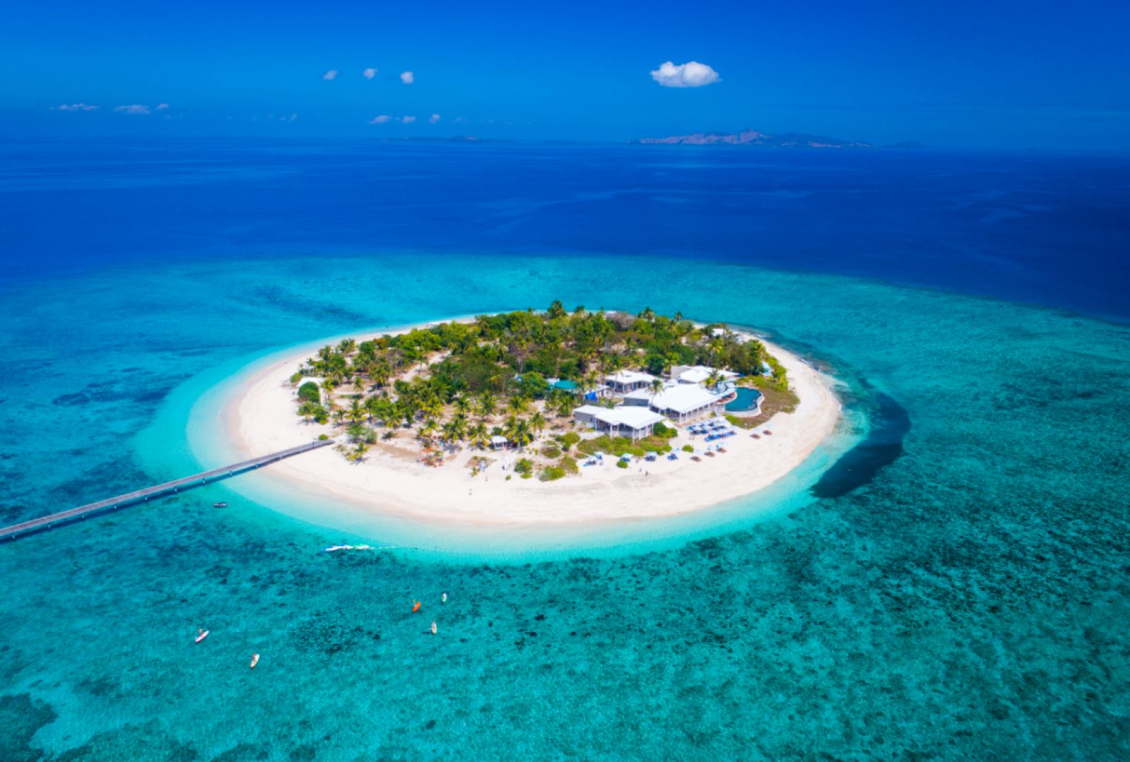 Arieal view of a tropical Island in Fiji One of the many beautiful islands of the Yasawa Island group in Fiji